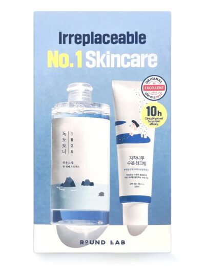 Round Lab – 1025 Dokdo Toner + Birch Juice Moisturizing Sunscreen Set